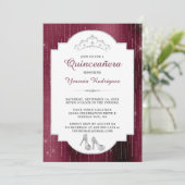 Invitation Burgundy Sparkle Diamond Tiara Quinceañera (Debout devant)