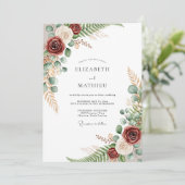Invitation Burgundy Splendid Winter Wedding (Debout devant)
