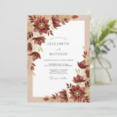 Invitation Burgundy Sumptuous Fall Wedding (Debout devant)