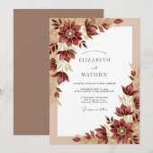 Invitation Burgundy Sumptuous Fall Wedding (Devant / Derrière)