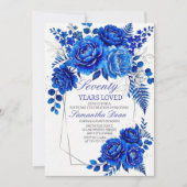 Invitation Burgundy Surprise Floral 70th Birthday Party (Devant)