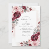 Invitation Burgundy Timeless Classic Wedding (Devant)