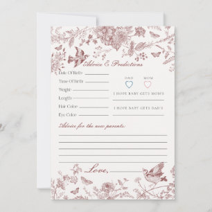 Invitation Burgundy Toile De Jouy Floral Conseils pour Baby C