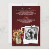Invitation Burgundy Tournesols Pot en Grès Tout en Un Mariage (Dos)