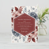 Invitation Burgundy Twilight Botanical Wedding (Debout devant)