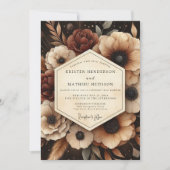 Invitation Burgundy Twilight Floral Romance Wedding (Devant)