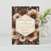 Invitation Burgundy Twilight Floral Romance Wedding (Debout devant)