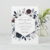 Invitation Burgundy Umbral Bloom Wedding (Debout devant)