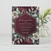 Invitation Burgundy Verdant Botanical Dream Wedding (Debout devant)