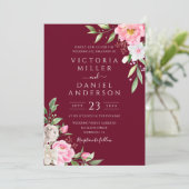 Invitation Burgundy Watercolor (Debout devant)