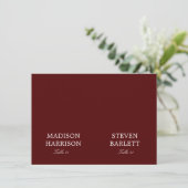 Invitation Burgundy Wedding Place Card DIY (Debout devant)