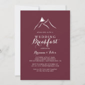 Invitation Burgundy White Mountain Mariage Petit déjeuner (Devant)