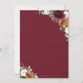 Invitation Burgundy White Rust Orange Floral Church Wedding   (Dos)
