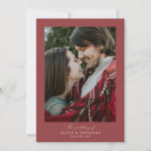 Invitation Burgundy Winter Floral Photo Back Wedding (Dos)
