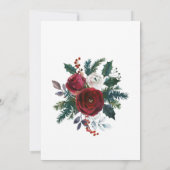 Invitation Burgundy Winter Roses Foliing REHEARSAL DÎNER (Dos)