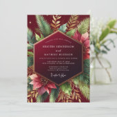 Invitation Burgundy Woodland Winter Wedding (Debout devant)