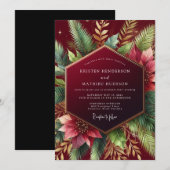 Invitation Burgundy Woodland Winter Wedding (Devant / Derrière)