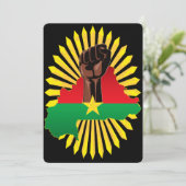 Invitation Burkina Faso Carte, drapeau et première révolution (Debout devant)