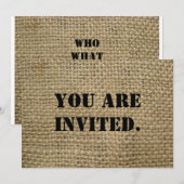 Invitation Burlap (Devant / Derrière)