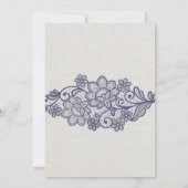 Invitation Burlap et Navy Lace | Floral M. et Mme Mariage (Dos)