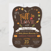 Invitation Burlap Fall In Love Citrouille Baby shower Invitat (Devant)