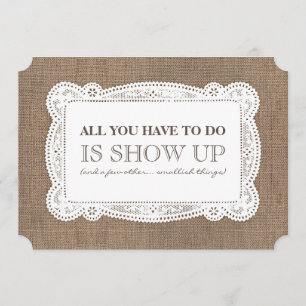 Invitation Burlap Funny Bridesmaid / La servante d'honneur Pr