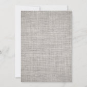Invitation Burlap gris blanc Grotte rustique Baby shower de P (Dos)