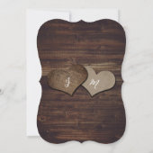 Invitation Burlap Hearts Éclairages à cordes Mariage en bois (Dos)