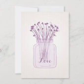 Invitation Burlap Lilac Purple Mason Jar Fête de l'mariée Inv (Dos)
