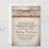 Invitation burlap love tree mariage campagnard rustique invit (Dos)