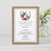 Invitation Burlap + Mariage de Noël de dentelle Buck + Doe De (Debout devant)