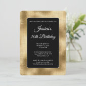 Invitation Burlap noir et or 30e anniversaire (Debout devant)