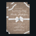 Invitation Burlap & Pearls Rustic Glamor Sweet 16 Party<br><div class="desc">Burlap & Pearls Rustic Glamor Sweet 16 Invitations. Des éléments correspondants sont également disponibles.</div>