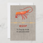 Invitation Burlap Red En vichy crevettes bouillir (Dos)