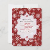 Invitation Burlap Rouge Rustique, Flammes de neige, Mariage d (Dos)