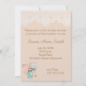 Invitation Burlap Rustic Lace Mason Jar Baby shower Invitatia (Dos)