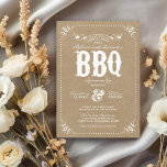 Invitation Burlap Rustic Vintage Chic Rehearer Dîner BBQ<br><div class="desc">Vintage moderne pays chic mariage de répétition dîner barbecue conception d'invitation avec rustique élégante typographie en détresse et une mignonne bordure pointillée avec détails de coin de défilement vintage sur un arrière - plan imprimé faux burlap toile texture. Cliquez sur le bouton CUSTOMISER IT pour customiser les polices, déplacer du...</div>