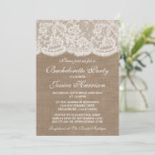Invitation Burlap Rustique Et Bachelorette Blanche En Dentell