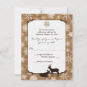 Invitation Burlap rustique, flocons de neige et mariage des c (Devant)