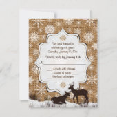 Invitation Burlap rustique, flocons de neige et mariage des c (Devant)