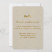 Invitation Burlap Rustique Jaune Mason Jarres Bridesmaid Cart (Dos)