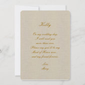 Invitation Burlap Rustique Jaune Mason Jarres Maid Of Honor C (Dos)