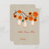 Invitation Burlap Rustique Orange Mason Jarres Table Place Ca (Devant / Derrière)