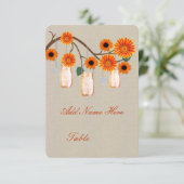 Invitation Burlap Rustique Orange Mason Jarres Table Place Ca (Debout devant)