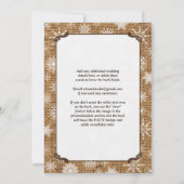Invitation Burlap rustique, Snowflakes & Deer Wedding Invitat (Dos)