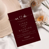 Invitation Burngundy & Ivory botanical crest 