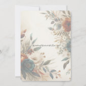 Invitation Burnt Orange and Blue Fall Flowers Wedding (Dos)