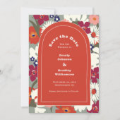 Invitation Burnt Orange Boho Chic Floral Save the Date (Devant)