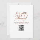 Invitation Burnt Orange Boho Chic Terracotta QR Code Wedding (Dos)