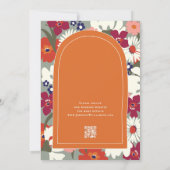 Invitation Burnt Orange Bold Floral Boho Chic Retro Wedding (Dos)